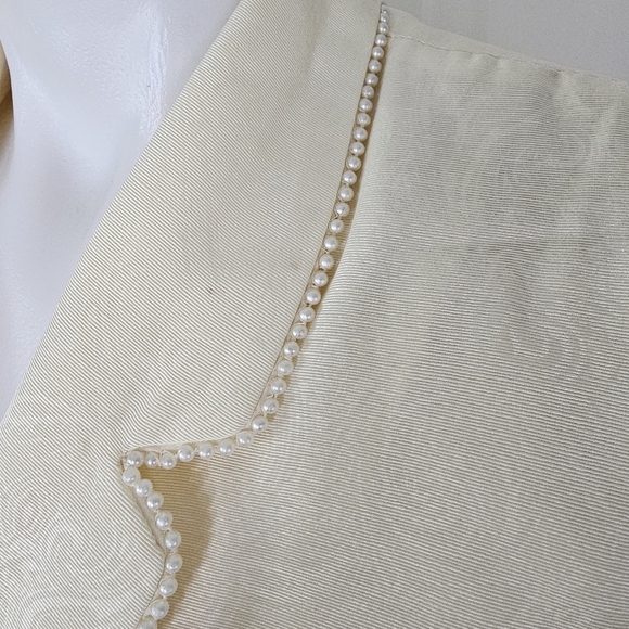 Vintage Nomi Rubinstein ivory puff sheer sleeve embellished jacket medium - Picture 6 of 16